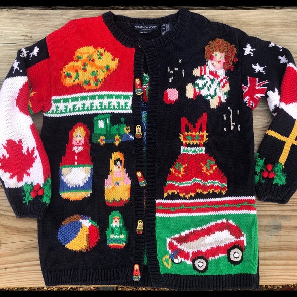 Vintage Sweaters - Vintage Chunky knit sweater Ugly Christmas size M